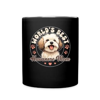 Chien Bichon Havanais Maman - Mug uni - noir - Devant