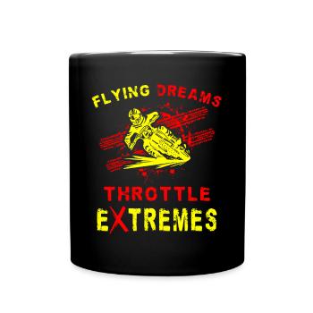 Dirt Biker Riding Flying Dreams Extremes Dirt Bike - Tasse einfarbig - Schwarz - Vorne