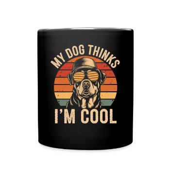 Rottweiler My dog thinks I'm cool - Full Colour Mug - black - Front
