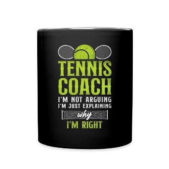 Drôle de joueur de tennis Raquette Tennis - Mug uni - noir - Devant