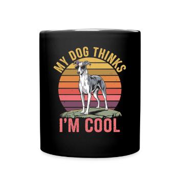 Whippet Mon chien pense que je suis cool - Mug uni - noir - Devant