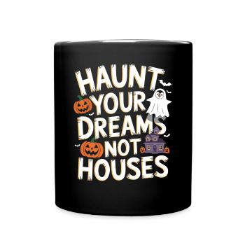 Penguin Halloween: Haunting Your Dreams Not Houses - Full Colour Mug - black - Front