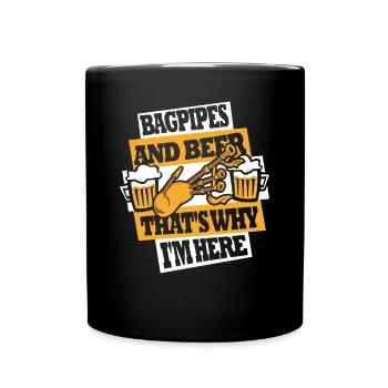 Cornemuse et bière C’est pourquoi je suis ici Sarbacane - Mug uni - noir - Devant