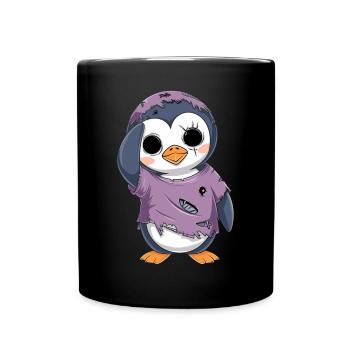 Pingouin Zombie Halloween Effrayant Mignon - Mug uni - noir - Devant