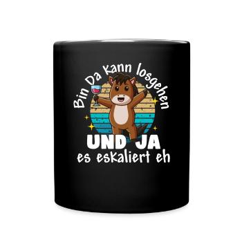 Lustige Tshirt Humor Feiern Sarkasmus Trinken JGA - Tasse einfarbig - Schwarz - Vorne