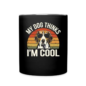 Beagle mon chien pense que je suis cool - Mug uni - noir - Devant