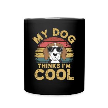 Beagle mon chien pense que je suis cool - Mug uni - noir - Devant