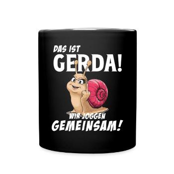 Funny Tshirt Humor Lazy Fun Sport Running Work - Full Colour Mug - black - Front