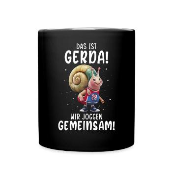 Funny Tshirt Humor Lazy Fun Sport Running Work - Full Colour Mug - black - Front