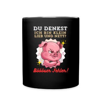 Pig Tshirt Funny Funny Humor Women Cute - Full Colour Mug - black - Front