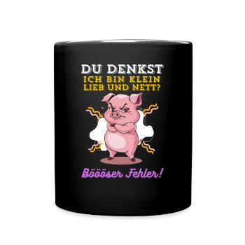Pig Tshirt Funny Funny Humor Women Cute - Full Colour Mug - black - Front