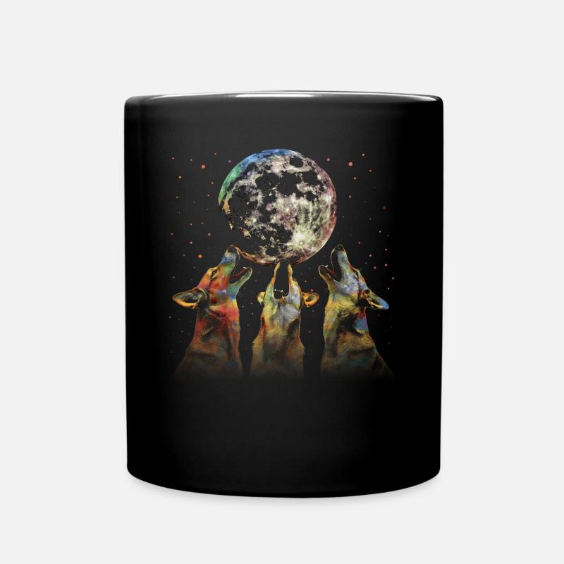 Australian Cattle Dog Hund Heulender Mond - Tasse einfarbig - Schwarz