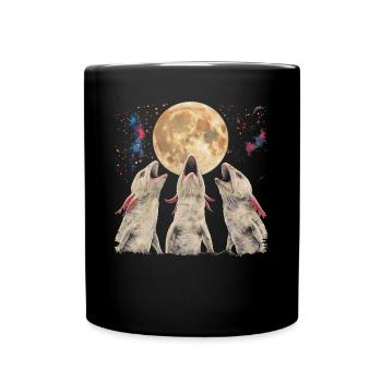 Axolotl-Amphibie Heulender Mond - Tasse einfarbig - Schwarz - Vorne