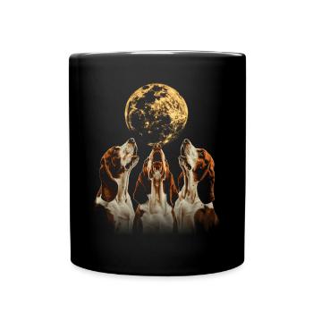 Basset Hound Chien Lune Hurlante - Mug uni - noir - Devant