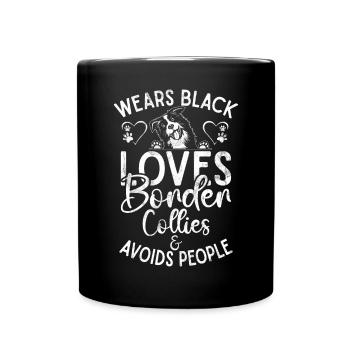 Border Collie Gifts - Tasse einfarbig - Schwarz - Vorne