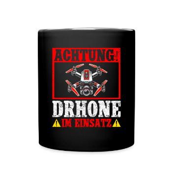 Pilote de drone quadricoptère Quadricoptère volant - Mug uni - noir - Devant