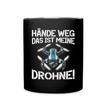 Drohne Pilot Quadrocopter Fliegen Quadcopter - Tasse einfarbig - Schwarz - Vorne