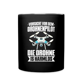 Drohne Pilot Quadrocopter Fliegen Quadcopter - Tasse einfarbig - Schwarz - Vorne