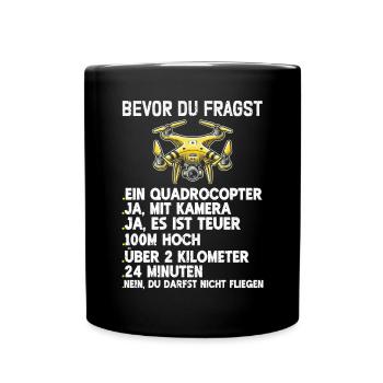 Pilote de drone quadricoptère Quadricoptère volant - Mug uni - noir - Devant