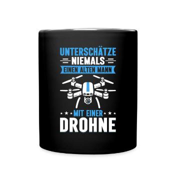 Drohne Pilot Quadrocopter Fliegen Quadcopter - Tasse einfarbig - Schwarz - Vorne