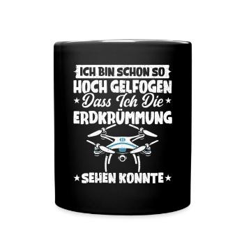 Drohne Pilot Quadrocopter Fliegen Quadcopter - Tasse einfarbig - Schwarz - Vorne