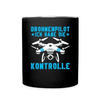 Drohne Pilot Quadrocopter Fliegen Quadcopter - Tasse einfarbig - Schwarz - Vorne