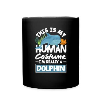 Dies Ist Mein Menschliches Kostüm Ich Bin Ein - Tasse einfarbig - Schwarz - Vorne
