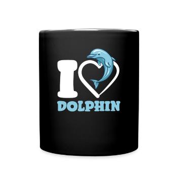 I love dolphins - friend of the seas - Full Colour Mug - black - Front
