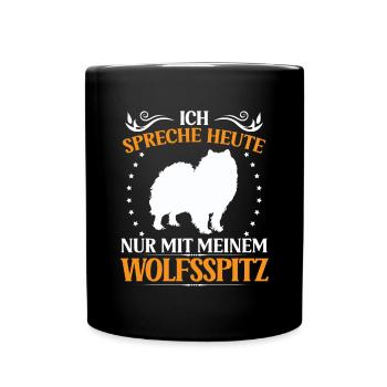 Wolfspitz Ne parlez qu’à Keeshond - Mug uni - noir - Devant