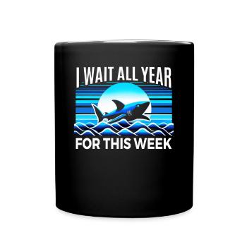 I've been waiting all year for this week Retro Lov - Full Colour Mug - black - Front