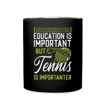 Raquette de joueur de tennis drôle - Mug uni - noir - Devant