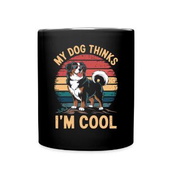 Bouvier bernois Mon chien pense que je suis cool - Mug uni - noir - Devant
