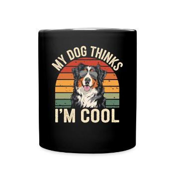 Bouvier bernois Mon chien pense que je suis cool - Mug uni - noir - Devant