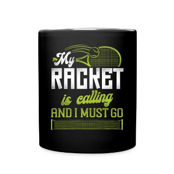 Drôle de joueur de tennis raquette mon - Mug uni - noir - Devant