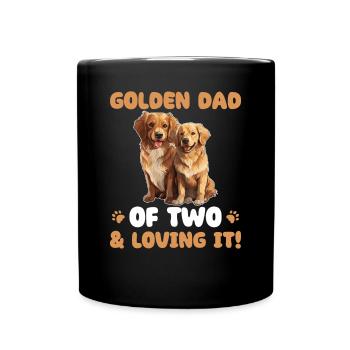Golden Retriever Golden Dad of two - Full Colour Mug - black - Front