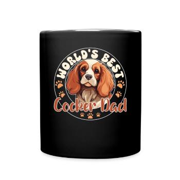 Cocker Spaniel Groovy Cocker Dad - Full Colour Mug - black - Front