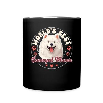 Samoyed Groovy Samoyed Mom - Full Colour Mug - black - Front
