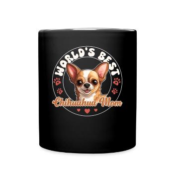 Chihuahua Groovy Chihuahua mom - Tasse einfarbig - Schwarz - Vorne