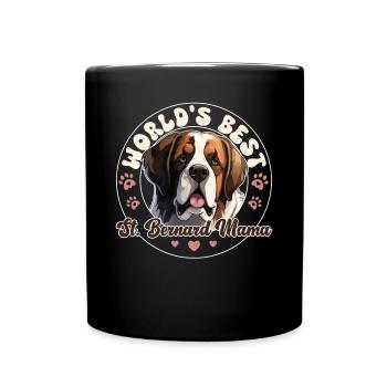 Bernhardiner Groovy St. Bernard Mama - Tasse einfarbig - Schwarz - Vorne