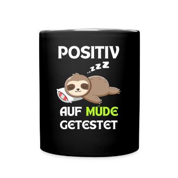 Lazy Tshirt Funny Funny Humor Sarcasm Tired - Full Colour Mug - black - Front