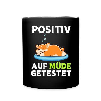 Tired Tshirt Funny Funny Humor Sarcasm Laughter - Full Colour Mug - black - Front