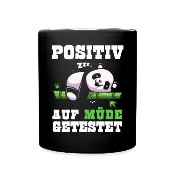 Tired Tshirt Funny Funny Humor Sarcasm Laughter - Full Colour Mug - black - Front