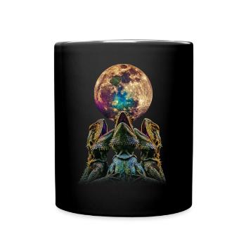 Bartagame Eidechse Heulender Mond - Tasse einfarbig - Schwarz - Vorne