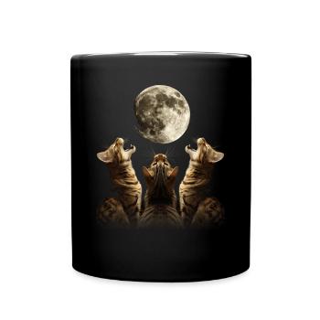 Bengalkatze Heulender Mond - Tasse einfarbig - Schwarz - Vorne