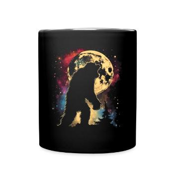 Bigfoot Sasquatch Yeti Lune Hurlante - Mug uni - noir - Devant