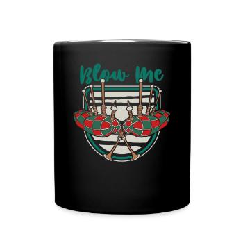 Blow Me Dudelsack Unterricht Blasrohr Great Highland - Tasse einfarbig - Schwarz - Vorne