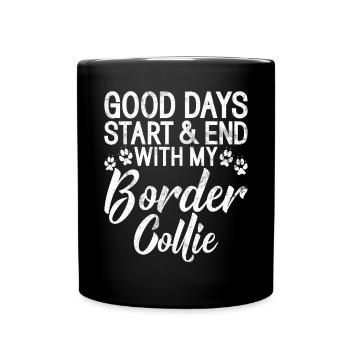 Border Collie Gifts - Tasse einfarbig - Schwarz - Vorne