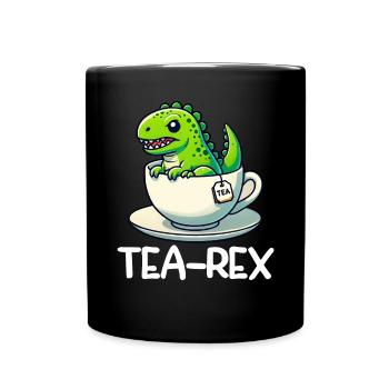 Tea Rex Dinosaur Lover T-Rex Tasse à thé - Mug uni - noir - Devant