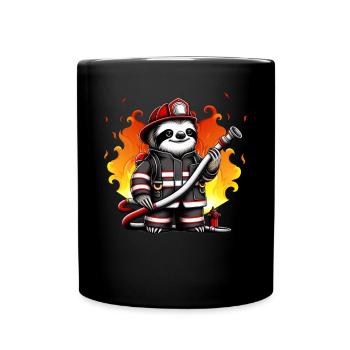 Sloth Firefighter Fire Brigade Professional Fire Brigade - Full Colour Mug - black - Front