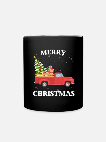 Weihnachtsbaum Auto Weihnachten Xmas Männer Frauen - Tasse einfarbig - Schwarz
